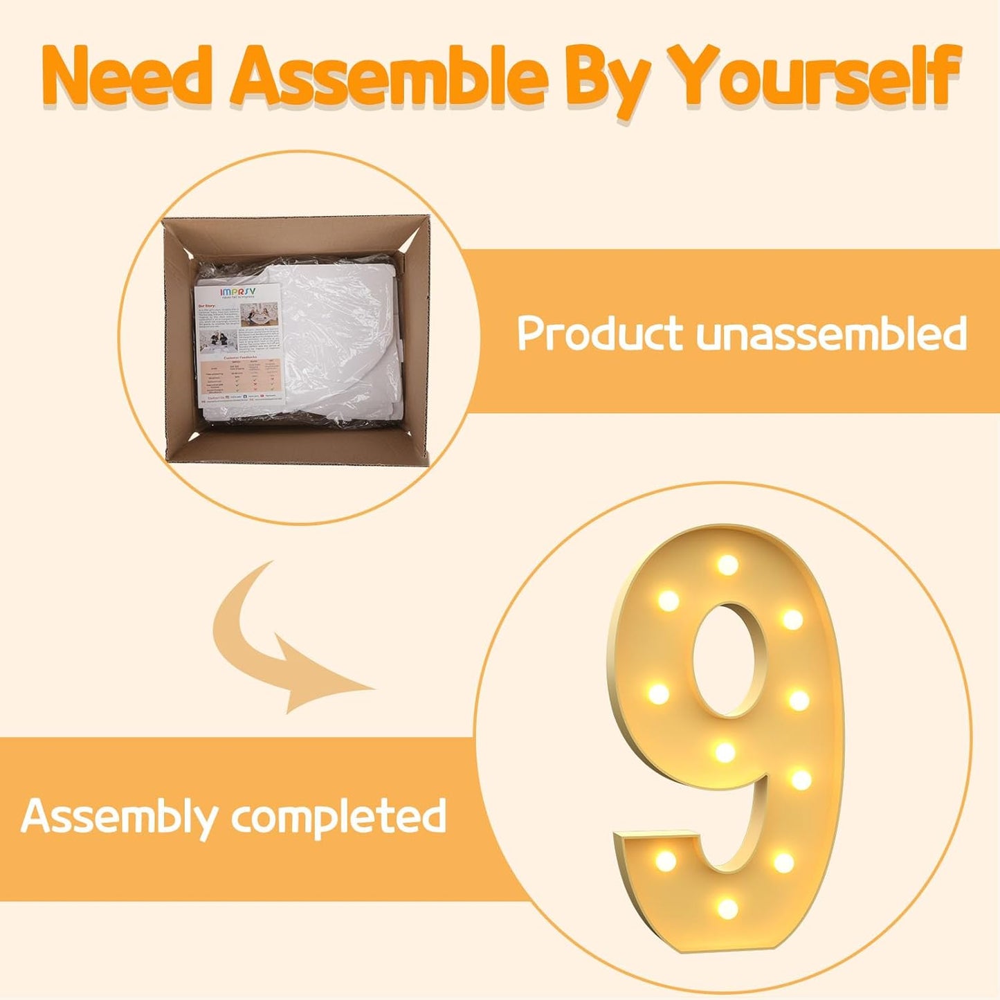 Marquee Numbers 4 Feet Tall Large Light Up Numbers 9th 90th On Cloud 9 Birthday Decorations Girl Boy Big Yellow Light Outdoor Anniversary Decorations Balloon Arch Kit Party Backdrop 9