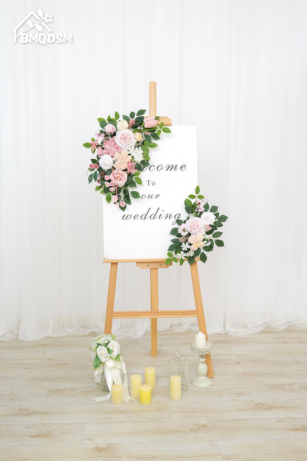 Pack of 2 Faux Flowers,Wedding Arch Flowers,Wisteria Hanging Flowers,Flower Garland Be Suited to Aisle Decorations for Wedding Ceremony(New Pink)