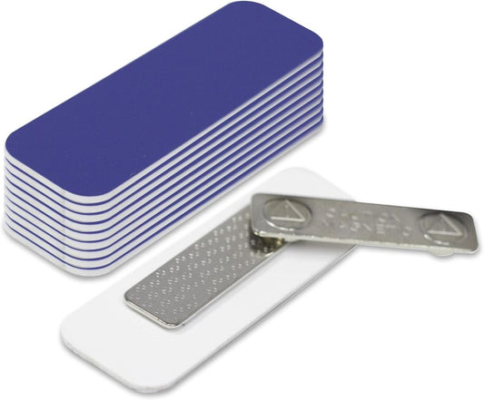 Name Tag/Badge Blanks - 10 Pack - Blue 1" X 3", Round Corners, Magnetic Backing