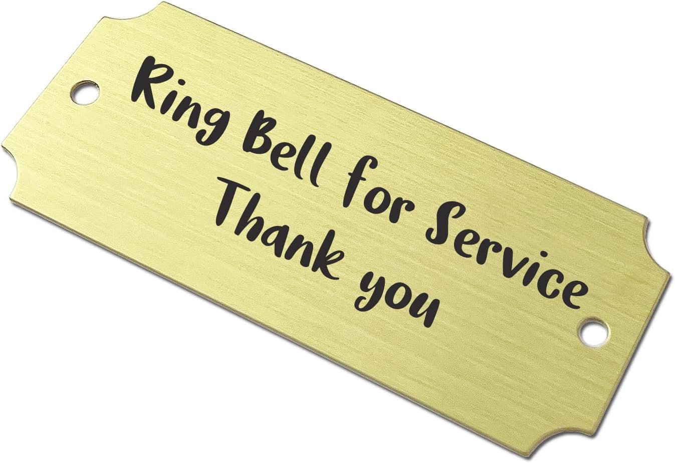 Size: 2.5" W x 1" H, Personalized, Custom Engraved, Brushed Gold Solid Brass Plate Picture Frame Name Label Art Tag for Frames, with Adhesive Backing or Screws - Indoor use only