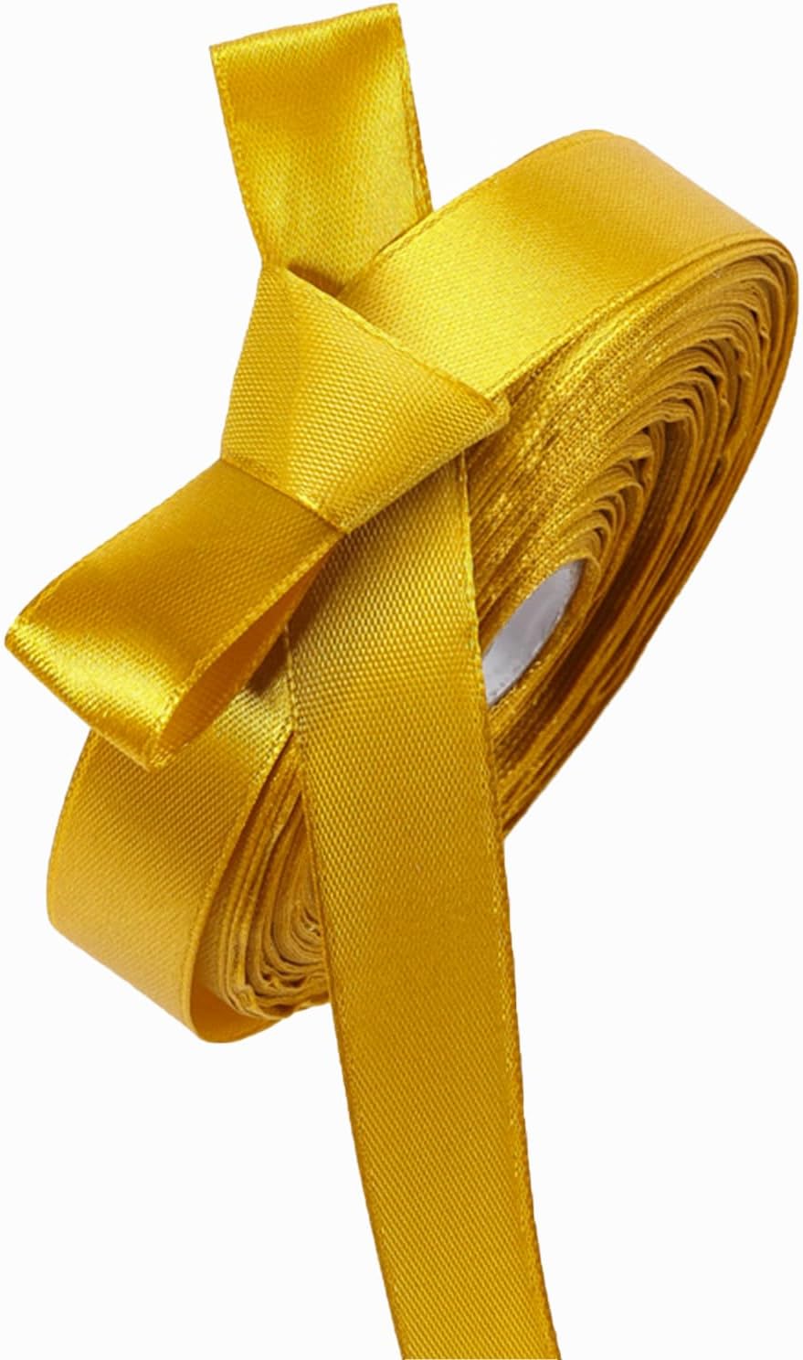 5/8 Inch Gold Satin Ribbon 50 Yards Solid Fabric Ribbons for Gift Wrapping, Crafts and DIY Projects, Bows Making, Wedding, Party, Holiday Decor