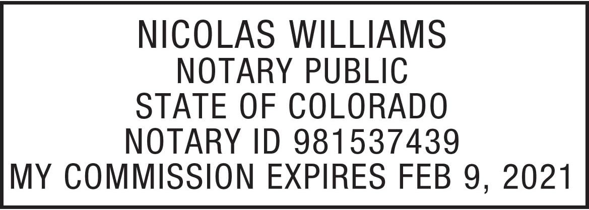 MaxMark Notary Stamp for State of Colorado- Self Inking Stamp