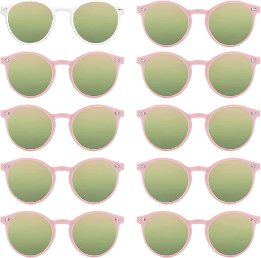 LADY&HOME Bachelorette Party Cat Eye Sunglasses - Bridesmaid & Bridal Shower Supplies, 10pcs Round Weddings Sunglasses