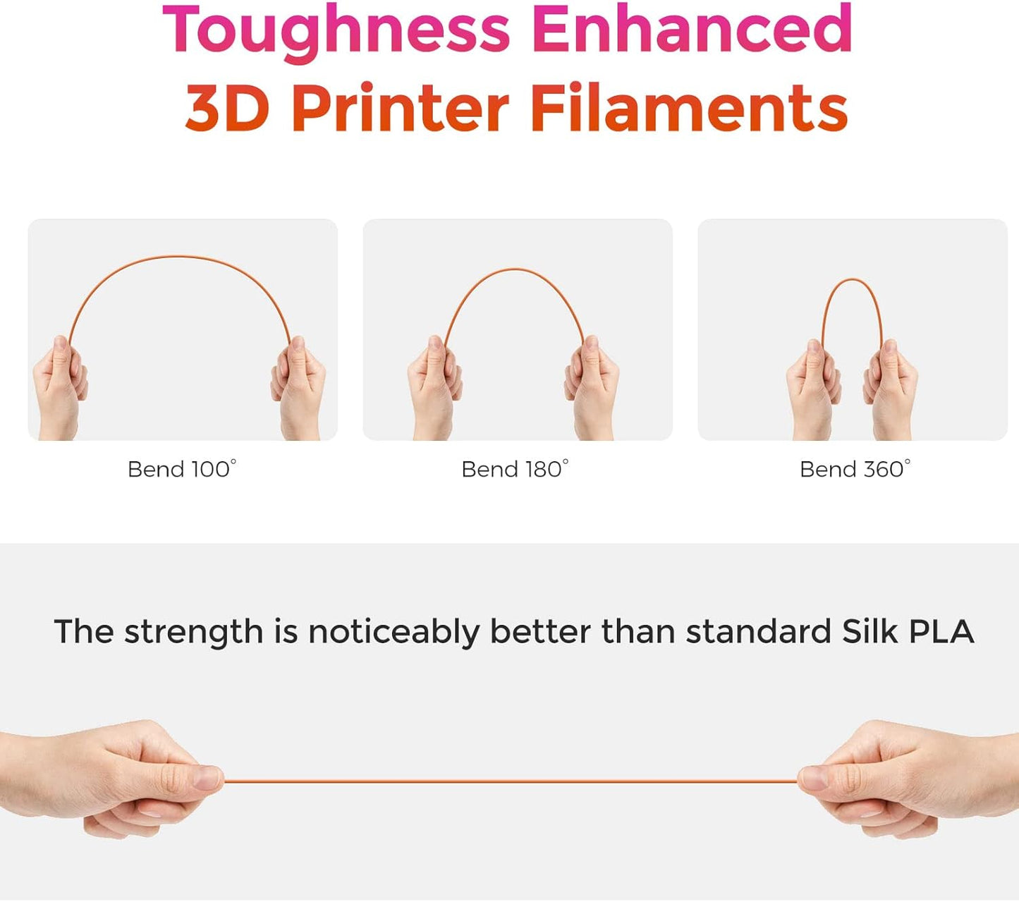 FLASHFORGE Silk Dual Color Filament, Gold and Rose 2 in 1 Coextrusion Silk PLA Filament 1.75mm, 3D Printer Filament Color Change 1kg(2.2lbs) Spool, Dimensional Accuracy +/- 0.02mm