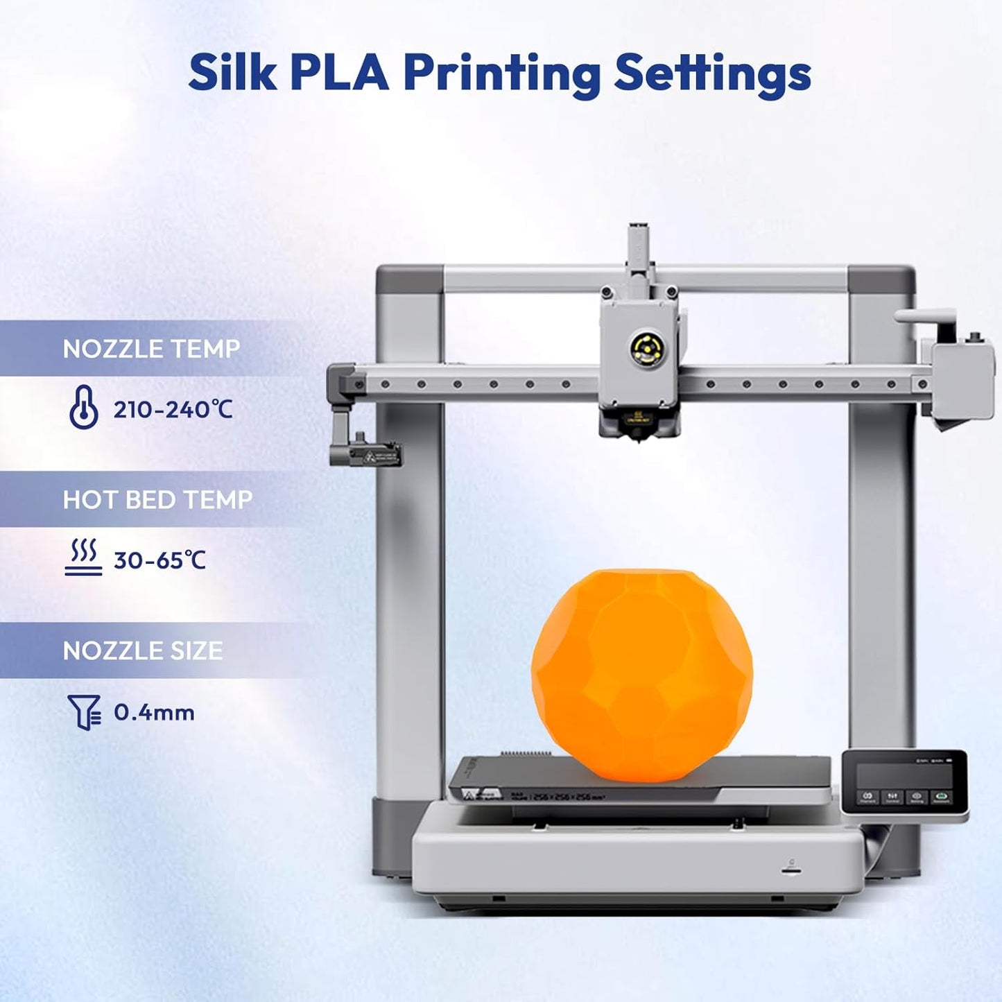 AMOLEN 95A TPU 3D Printer Filament 1.75mm, High Hardness & Resilience TPU Basic Orange Filament, 1KG Flexible 3D Filament, Dimensional Accuracy +/- 0.02mm, Suitable for Most FDM 3D Printers