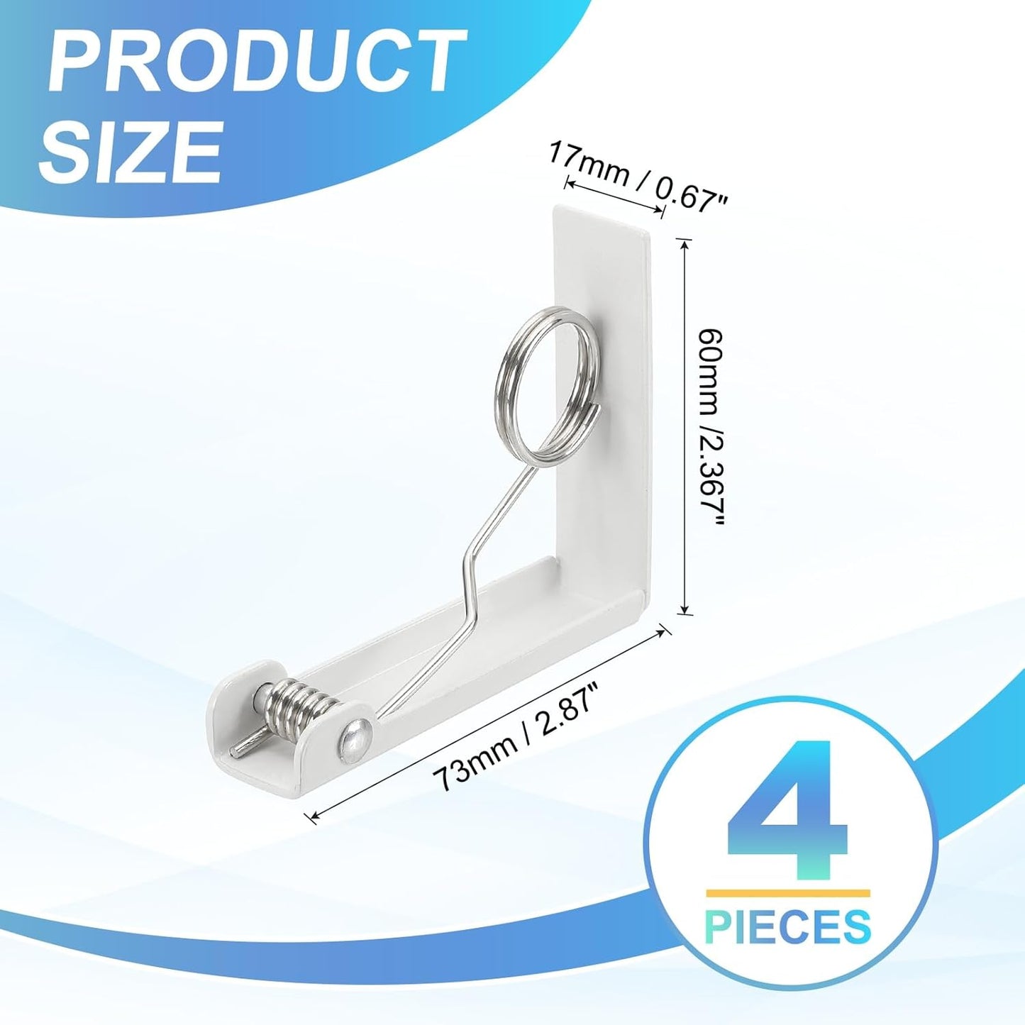 uxcell 4 Pack Tablecloth Clips, Stainless Steel Table Cloth Cover Clamps, 2.87" x 2.36" Windproof Holder Clips for Home Party Picnic Wedding Camping Dining Tables, White