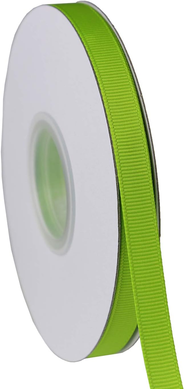 ITIsparkle 3/8" Inch Grosgrain Ribbon 50 Yards-Roll Set for Gift Wrapping Scrap Books Party Favor Hair Braids Baby Shower Decoration Floral Arrangement Craft Supplies, Apple Green Ribbon