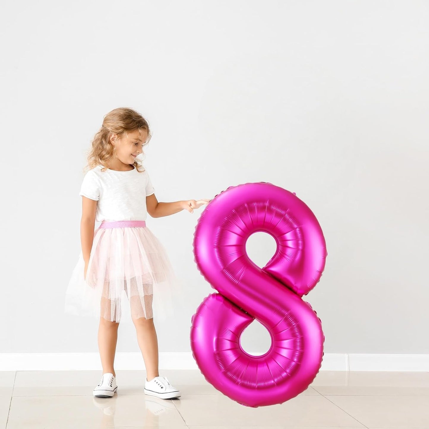 Hot Pink 6 Balloon,40 Inch Number 6 Balloon,6 Birthday Balloon Decorations, Foil Mylar Helium 6 Balloon Number for Birthday Party Decorations