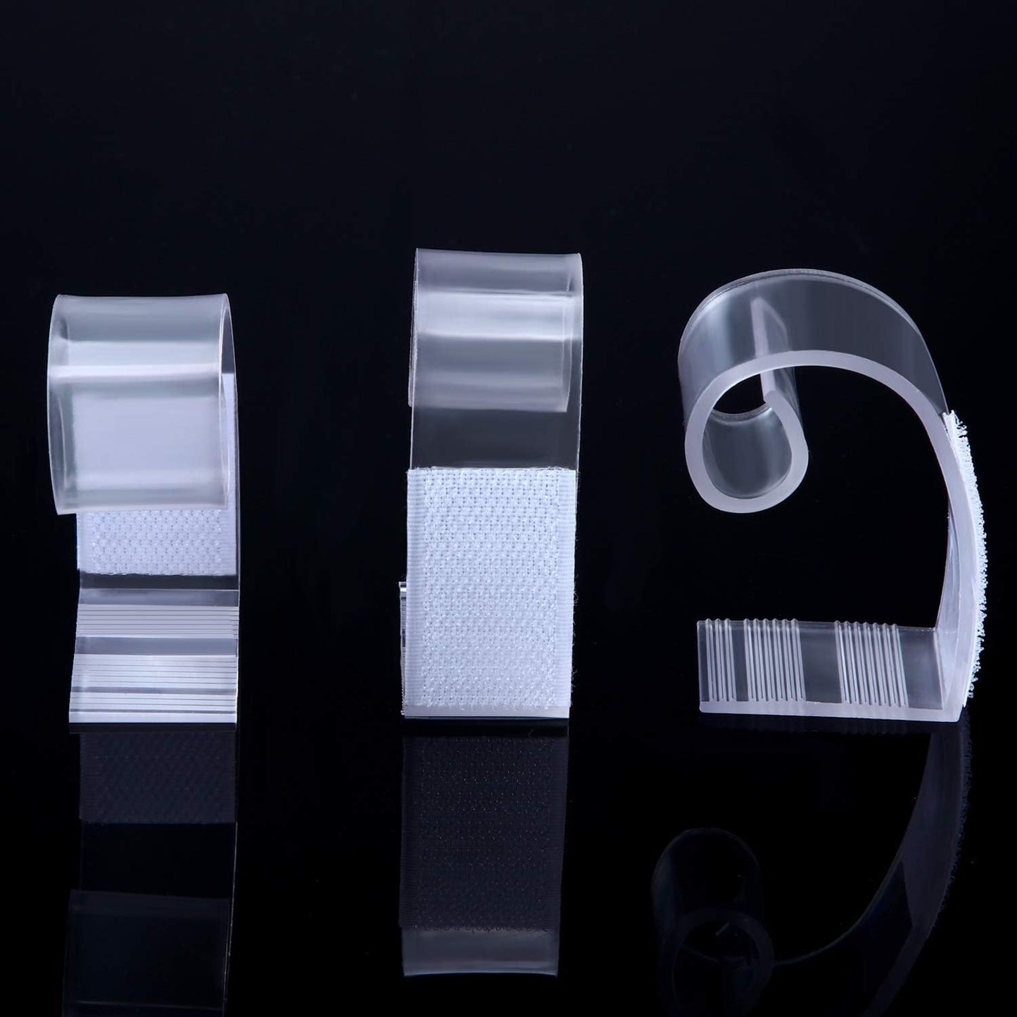 Boao 25 Pieces Table Skirting Clips SMC Model Plastic Tablecloth Clips for Table 1.5-2 Inch with Hook and Loop for Meeting Party Indoor Outdoor Events (Pack of 2)