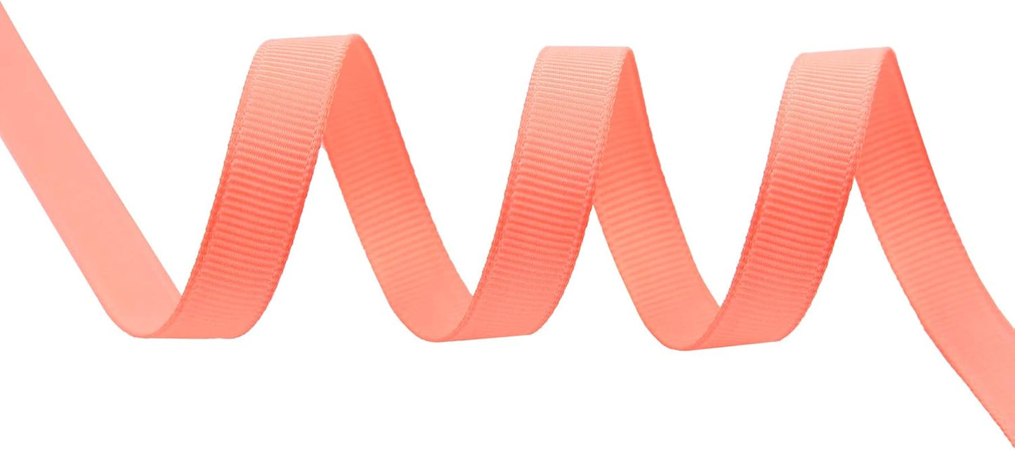 ITIsparkle 3/8" Inch Grosgrain Ribbon 50 Yards-Roll Set for Gift Wrapping Scrap Books Party Favor Hair Braids Baby Shower Decoration Cake Decoration Floral Arrangement Craft Supplies, Peach Ribbon