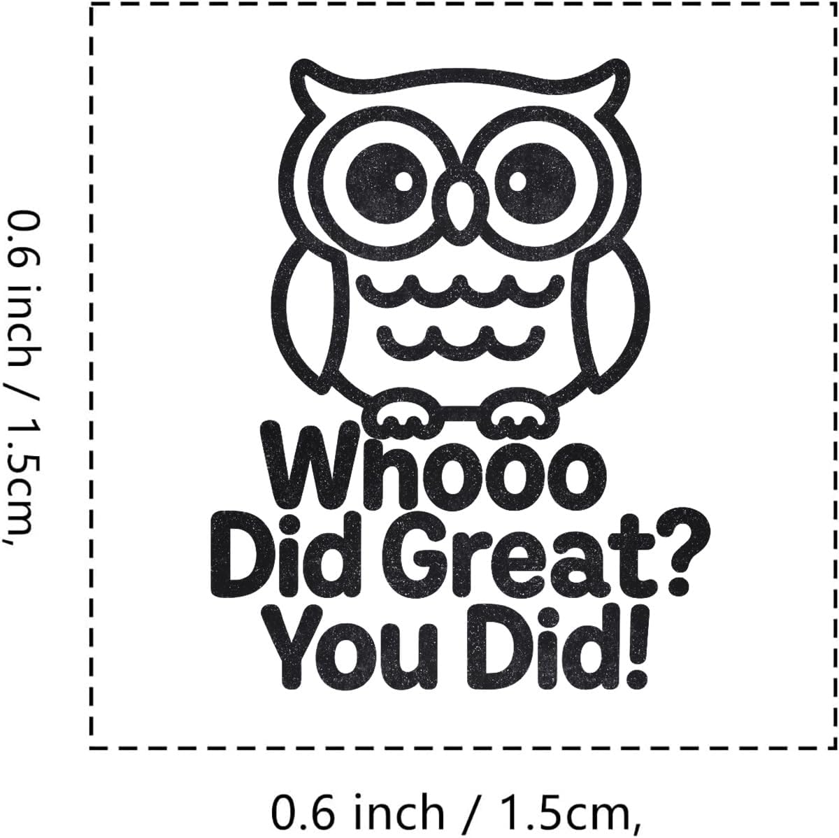 Owl Teacher Rubber Stamp, 3/5 Inch Small Mini Stamp for Scrapbooking Card Making Planner