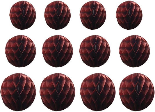 15pcs Honeycomb Balls Decorations 4'' 6'' 8'' Party Honeycomb Ball Flowers Tissue Pom poms Flower Ball Hanging Flower Balls for Baby Shower Birthday Wedding Nursery Decor(4'' 6'' 8'' Burgundy)