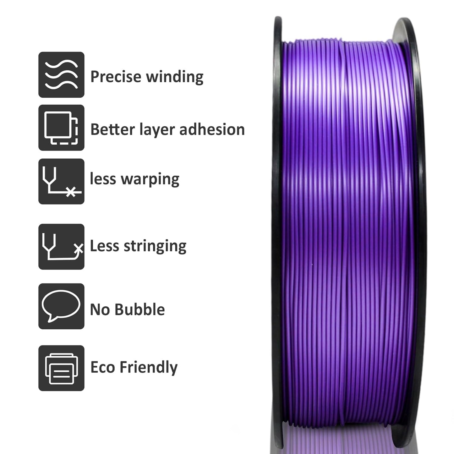 GIANTARM 3D Printer Filament, Purple Pla Filament, 1Kg(2.2lbs) Spool, 1.75mm Dimension Accuracy +/- 0.03mm, 3D Printing Filament