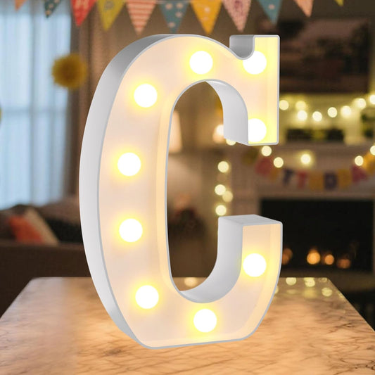 LED Marquee Light Up Letters Sign - Lighted Letters Alphabet for Birthday, Graduation, Bar Wall & Table Party Decor, Wedding Anniversary and Christmas Decorations, Letter C