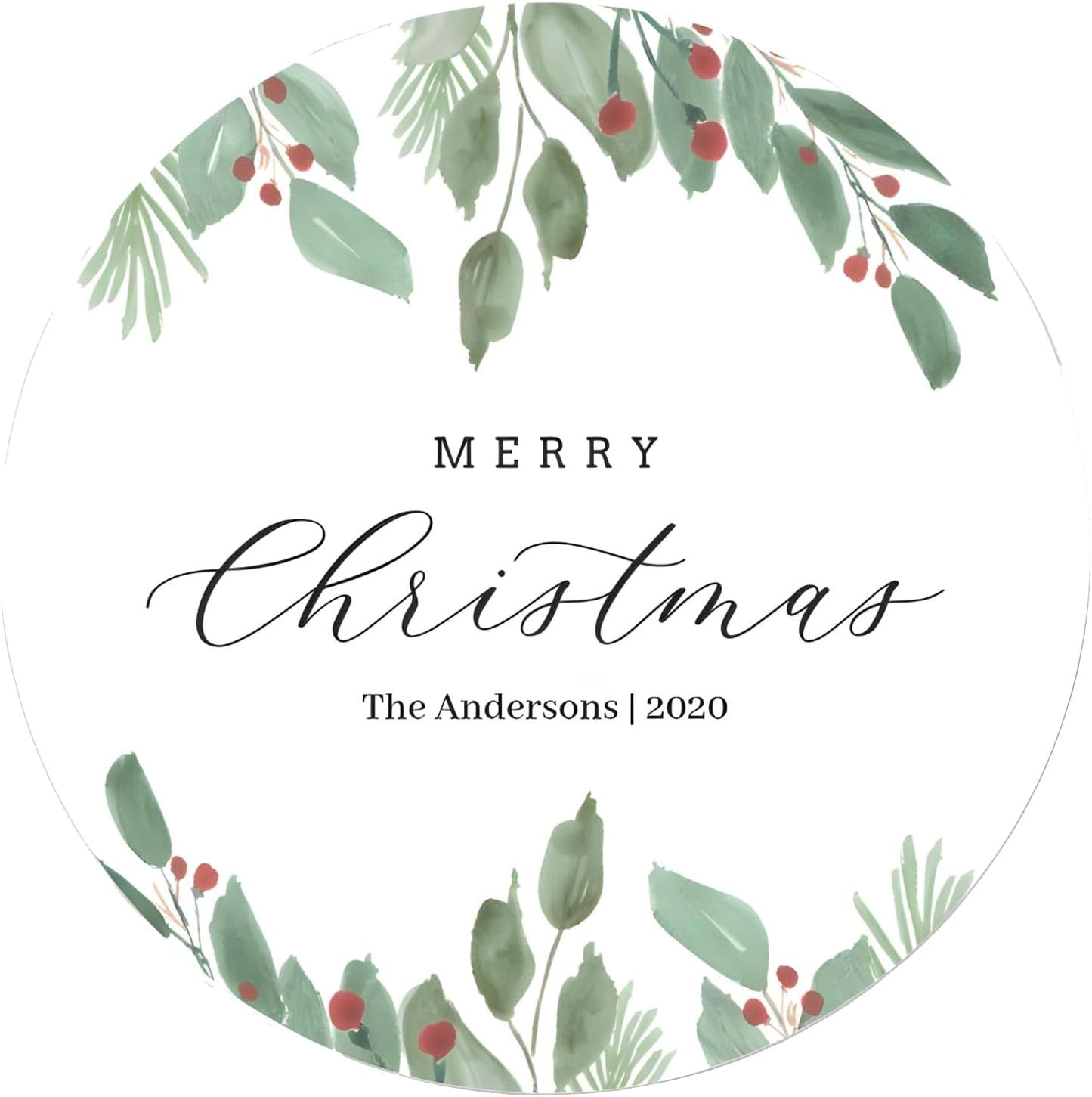 Custom Stickers for Weddings, Birthdays & Businesses - Personalized Labels with Your Logo - Waterproof, Fade and Heat Resistant - Pack of 100-1000 (Wreath F, 2.5 Inch)