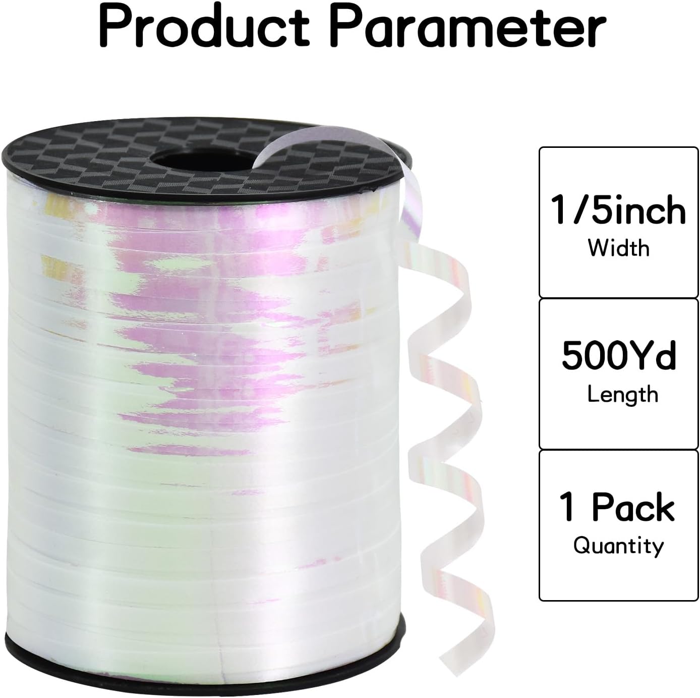 BEISHIDA 500 Yards White Ribbons Curling Ribbon 5mm for Gift Wrapping, Thin Curly Ribbon for Craft Balloon String Birthday Party Decoration Embellish Wedding