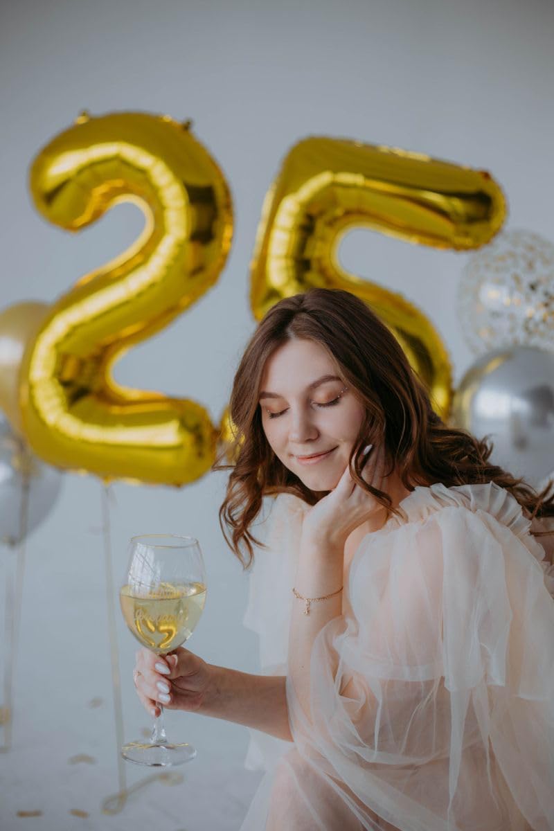 40 Inch Gold Number 5 Balloon Gold Mylar Foil 5 Number Balloons Girl Boy 5 15 25 Birthday Decorations Party Supplies for Women Men Anniversary Graduations Photo Shoot Decorations