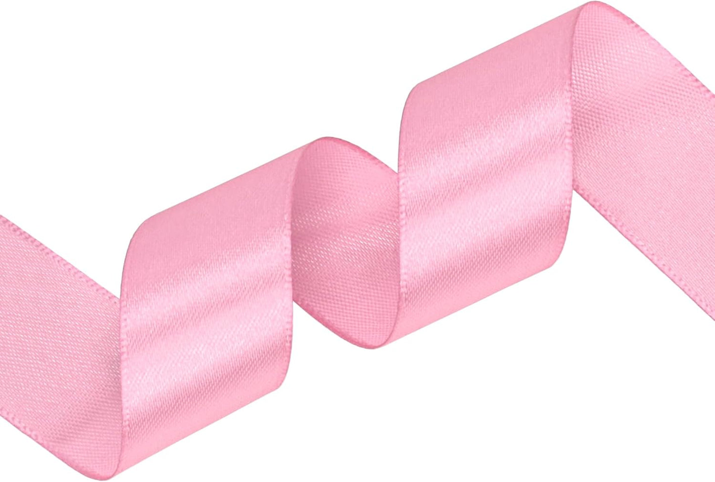 Rose Pink Satin Ribbon 1 inch X Continuous 100 Yards, Single Face Polyester Ribbon Perfect for Gift Wrapping, Flower Bouquet, Wedding Decor, Crafts, Bow Making, Sewing and More