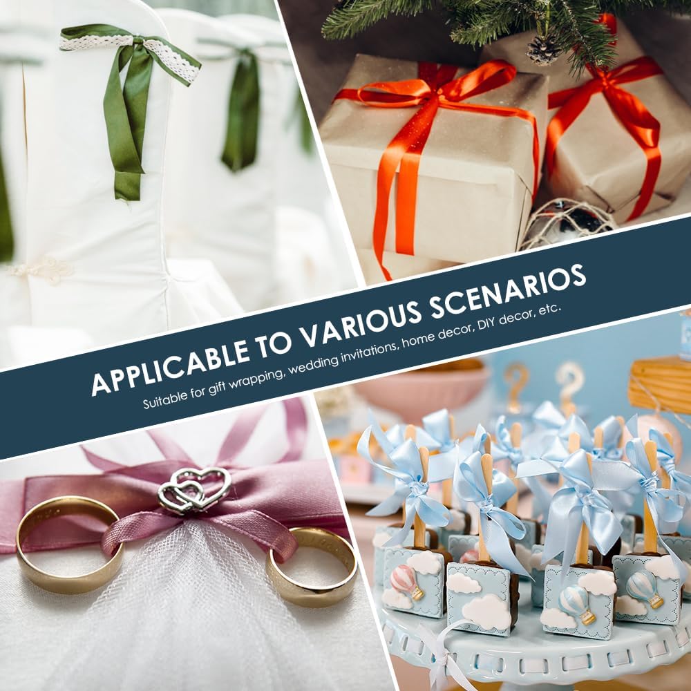 KMER LIFE 3/8/ Wide x 50 Yards Ivory Single Faced Polyester Satin Ribbon, Ivory Satin Ribbon Perfect for Wedding Decor, Wreath, Crafts, Gift Wrapping & Other Projects (Ivory)