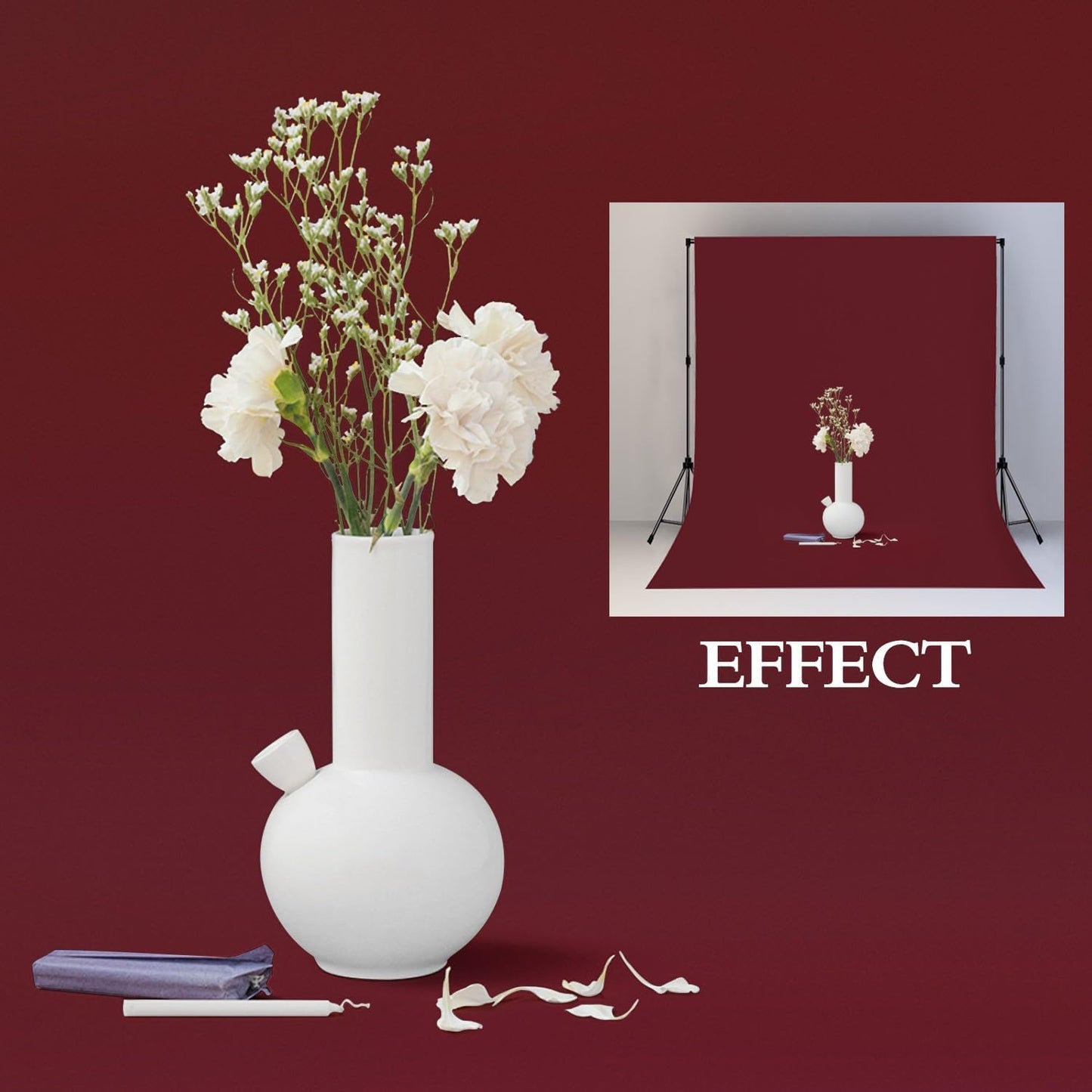 8x10FT Burgundy Wine Red Screen Backdrop for Photography Photo Booth Recording Parties Curtain