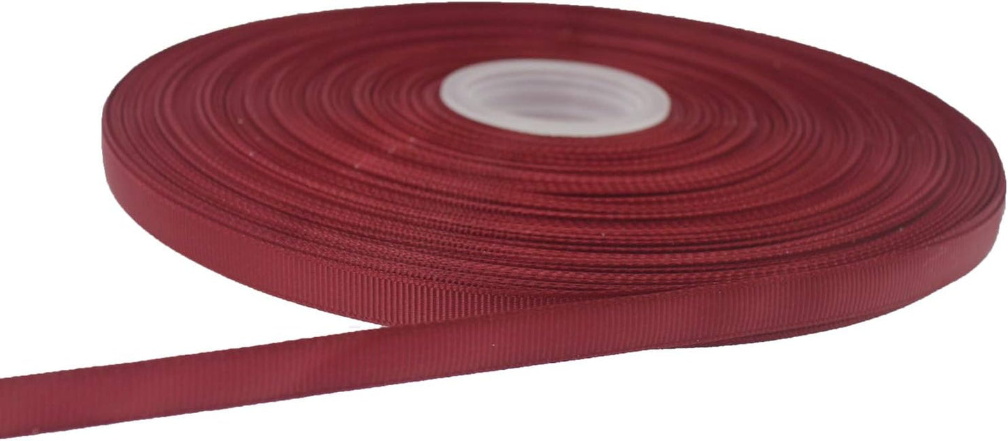 Jesep One Roll 100 Yards 3/8" Soild Grosgrain Ribbon Boutique Gift Wrapping Package Ribbon, DIY Crafts Bow Hair Headband Accessories Assorted Ribbon#790 (3/8" 10mm, Maroon)