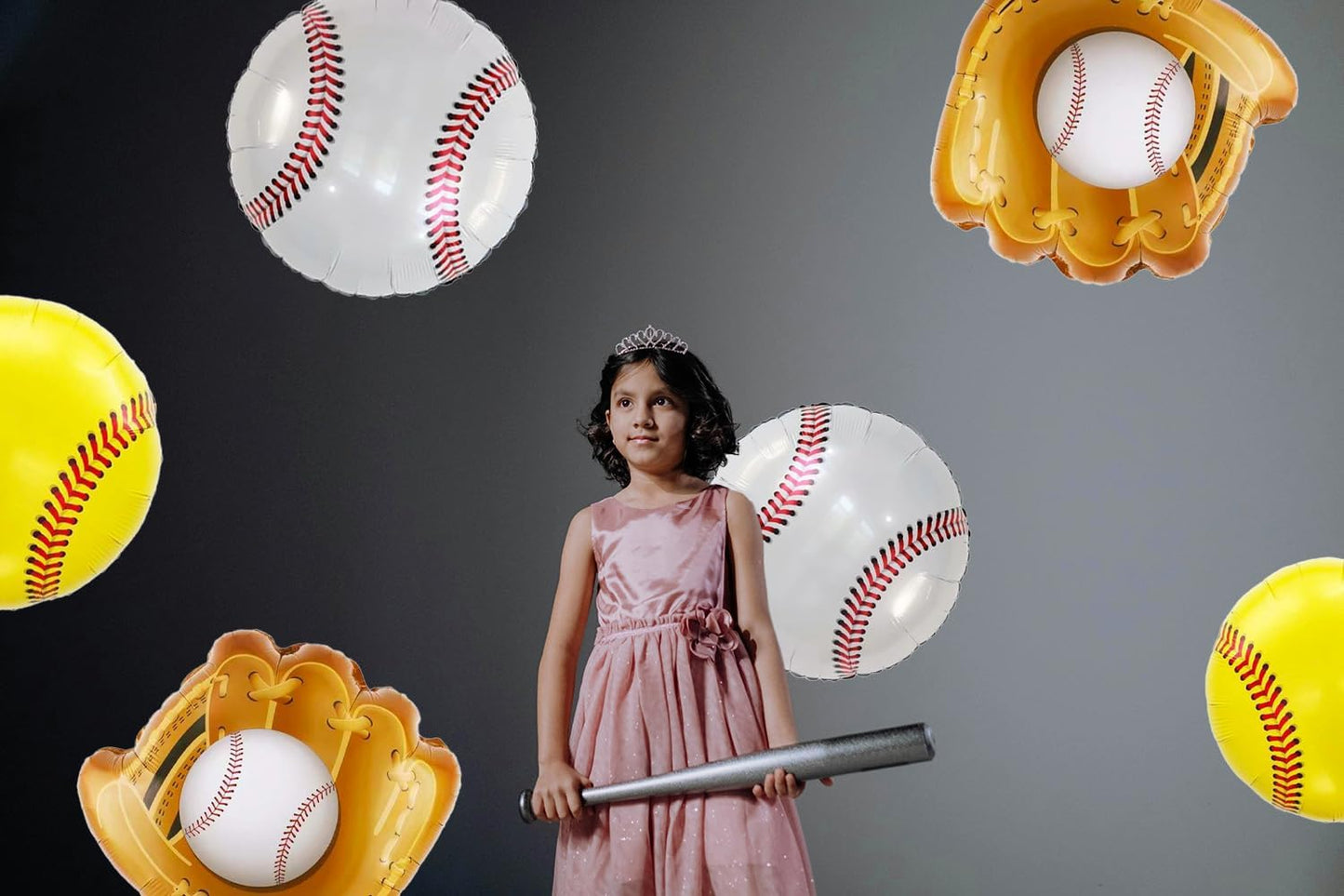 Baseball Balloons,6Pcs 18 Inch Mylar Foil Baseball Jumbo Glove Sports Themed Helium Balloon for Kids,Boys Girls Baby Shower Sport Birthday Party Decorations