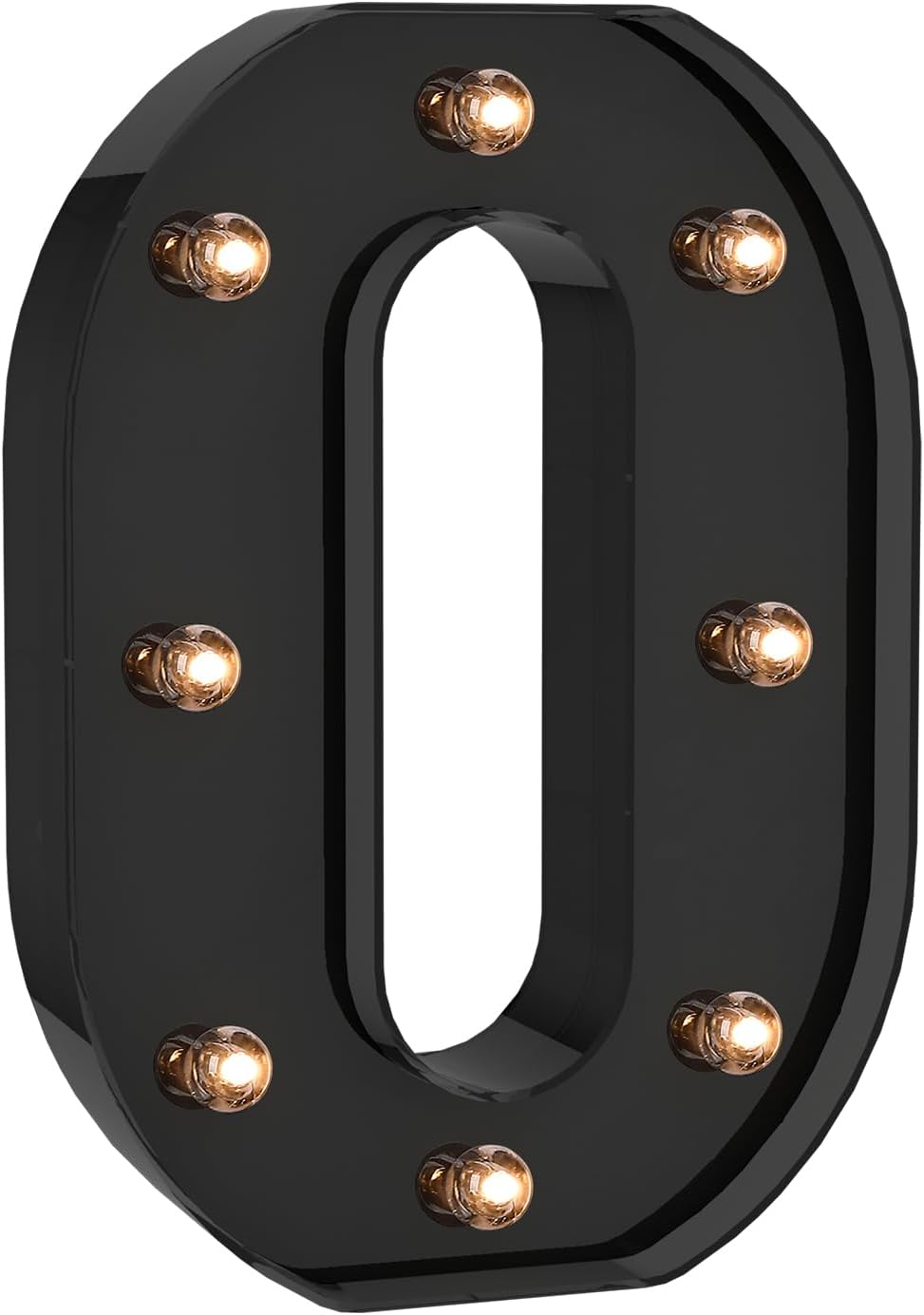 Foaky Black LED Letter Lights for Room Decor - Bedroom Wall Decor, Alphabet Lights for Home, Wedding, Party - Battery Operated （O）