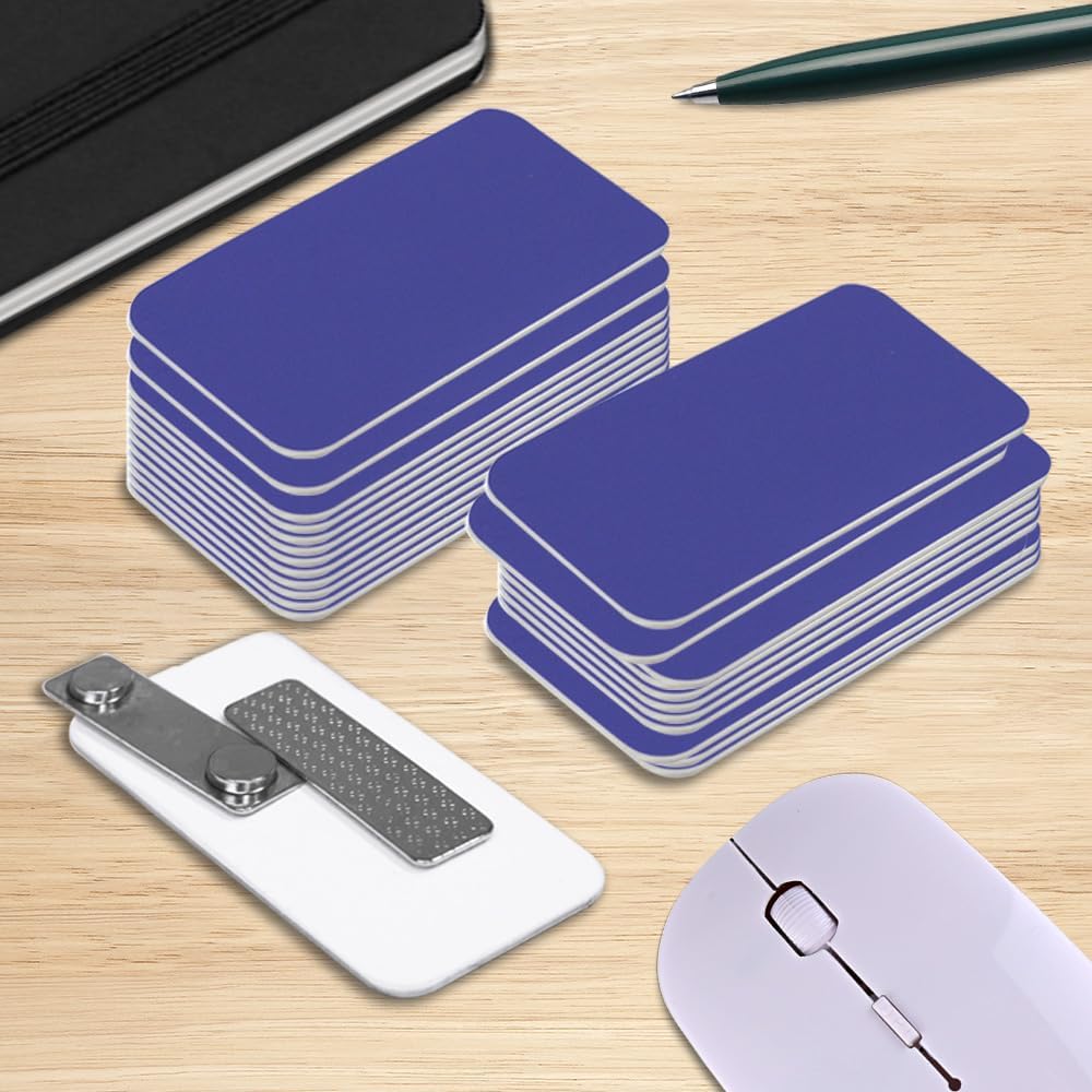 Blue Name Tag Blanks – 25 Pack, 1.5" x 3", Round Corners, Engravable Plastic Badges with Magnetic Backing – All Quality Badges