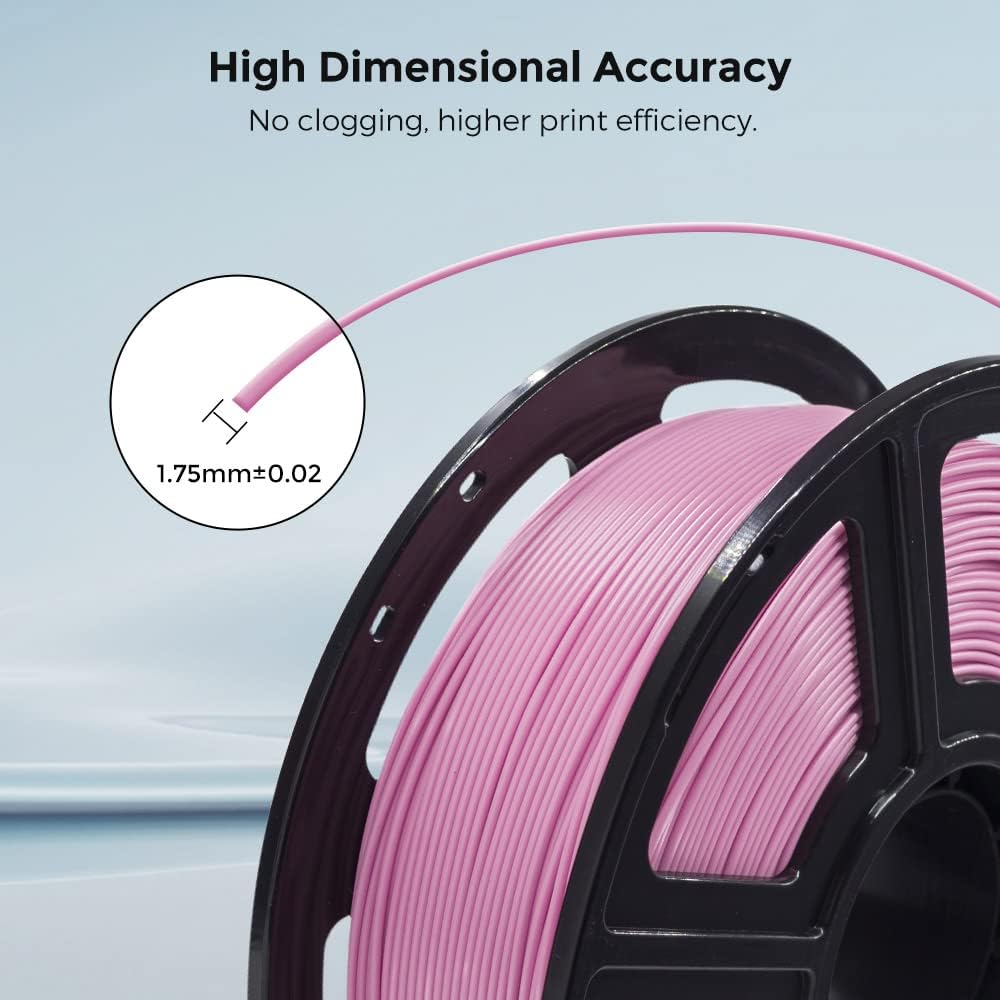 FLASHFORGE 3D Printer Filament, PLA PRO Filament 1.75mm, 1KG Spool (2.2lbs), Dimensional Accuracy +/- 0.02mm for FDM 3D Printers, Better Tenacity & No Knotting (Pink)