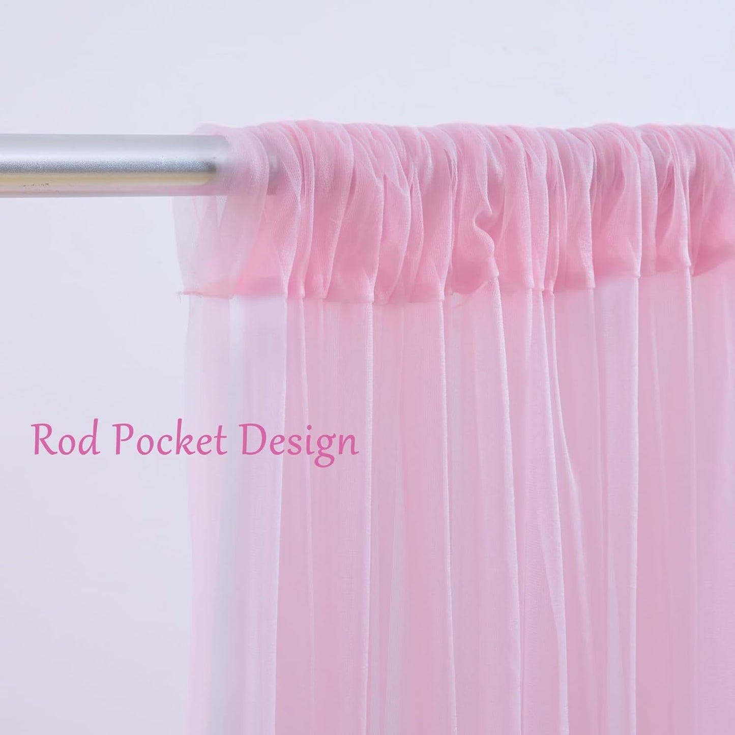 10x10 Pink Tulle Backdrop Curtains for Parties, Sheer Backdrop Curtain Wedding Photo Background Drapes for Baby Shower Photography Birthday Party