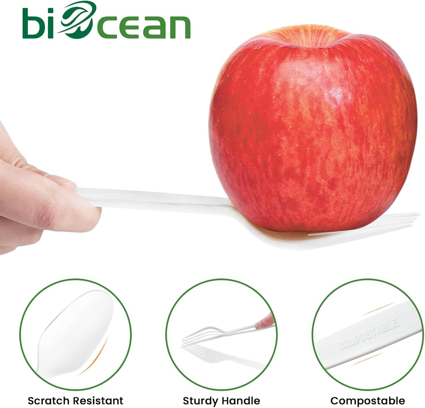 Extra Heavyduty Compostable Forks [500 Count,7In] Disposable Cutlery No Plastic Forks Large Biodegradable Utensils Eco Friendly Silverware for Party,BBQ,Daily Use [With Tote]