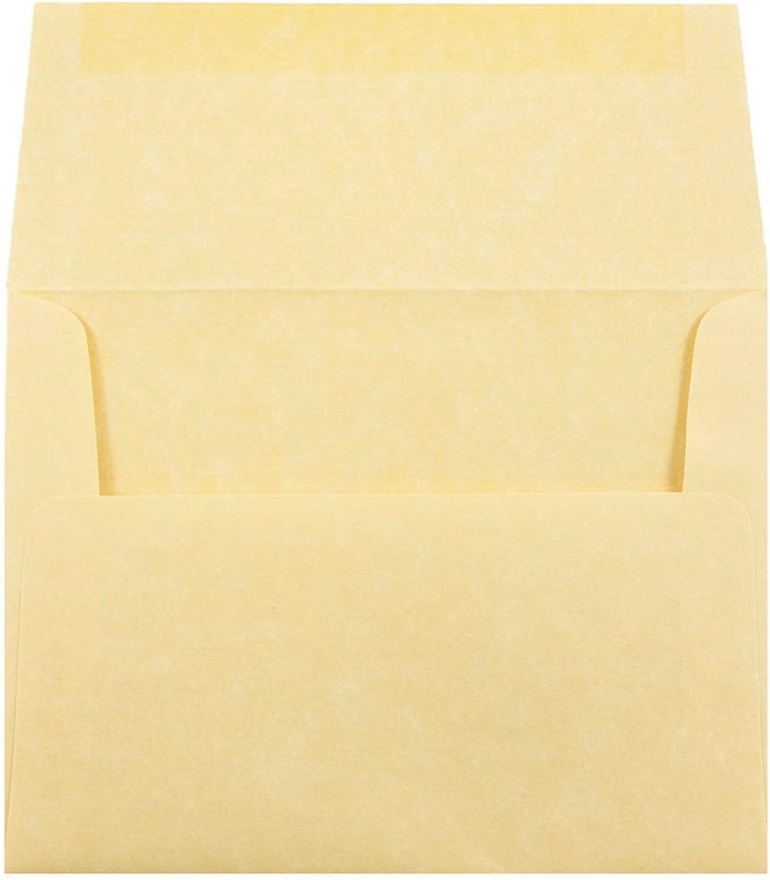 JAM PAPER A2 Parchment Invitation Envelopes - 4 3/8 x 5 3/4 - Antique Gold Recycled - 50/Pack