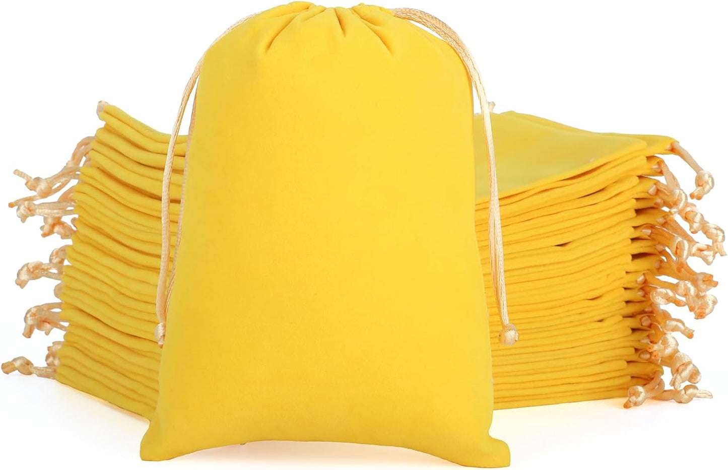 Velvet Drawstring Jewelry Bag, 50Pcs Yellow Dice Bag, 5x7, Or Wrapping Halloween Party Favors, Mojo, Small Bussiness, Resin Runes, Chains, Customers