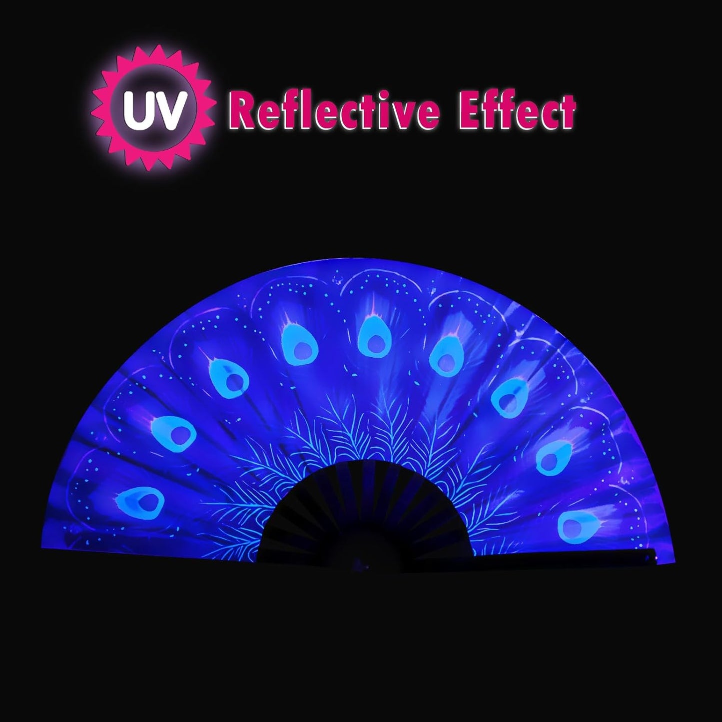 Boots on The Ground Fan, Large Folding Hand Fan for Women and Men, Popping Fans for Line Dancing for Raves, EDM, Dance Party, and Home Decoration