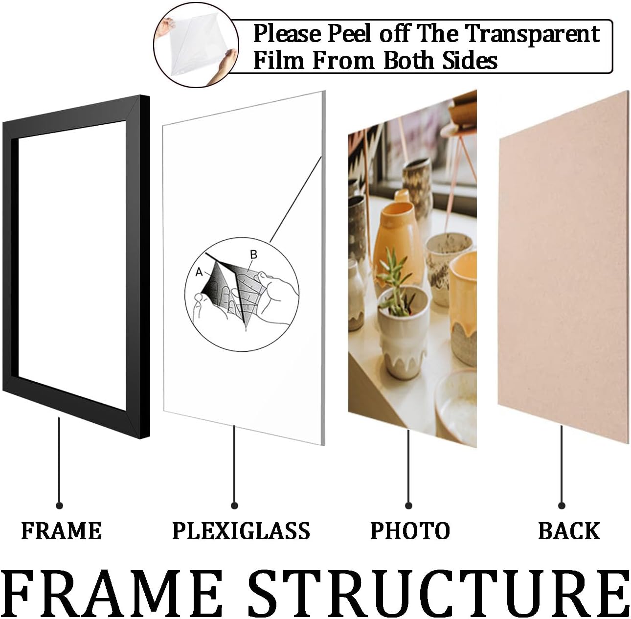 KTKDE A3 Poster Frame Black Woodgrain Picture Frame-11.7x16.5in Photo Frame,Certificate Frame with Plexiglass for Wall Mount or Table Top Display