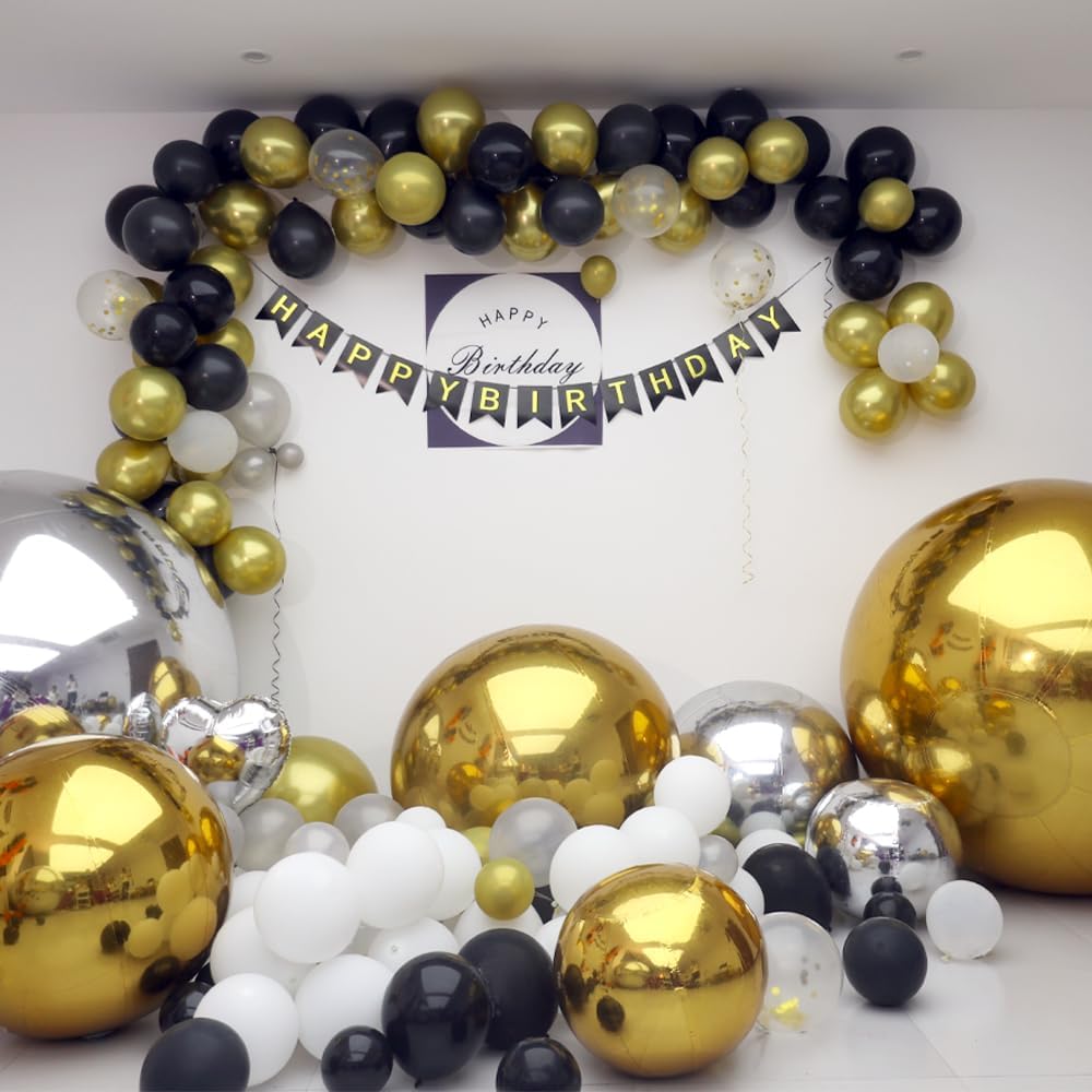 Inflatable Mirror Ball Set - Airtight PVC Spheres for Parties, Weddings, and Events. Perfect for Decoration, Hanging, and Displays. Includes Electric Pump (Gold, 24in-2pk_32in_39in_47in_71in)