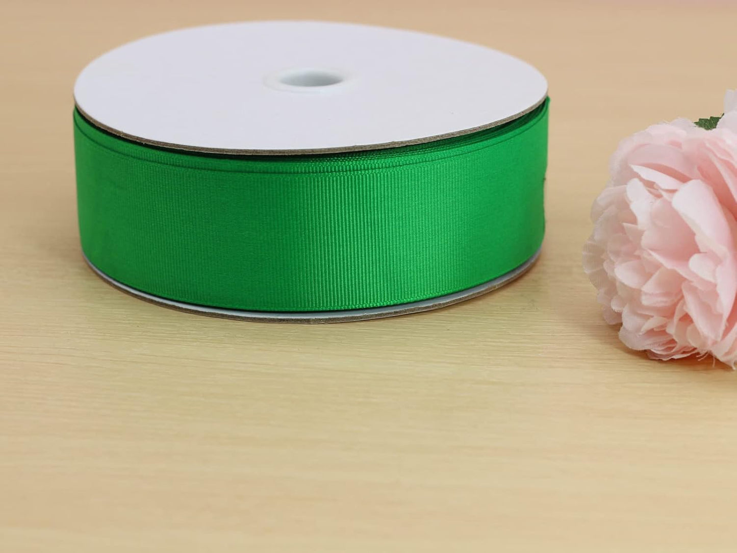 One Roll 50 Yards Soild Green Grosgrain Ribbon 1 1/2 inch Flower Bouquets Ribbons-1.5 inch Thick Gift Wrapping Ribbon-DIY Crafts Bow Hair Headband Accessories Ribbons #553(38mm)