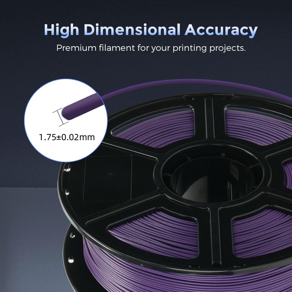 FLASHFORGE Carbon Fiber PETG Filament 1.75mm, Carbon Fiber PETG 3D Printer Filament, 1KG Spool Dimensional Accuracy +/- 0.02mm, Lightweight & Heat-Resistant & Moisture Free (Iris Purple)