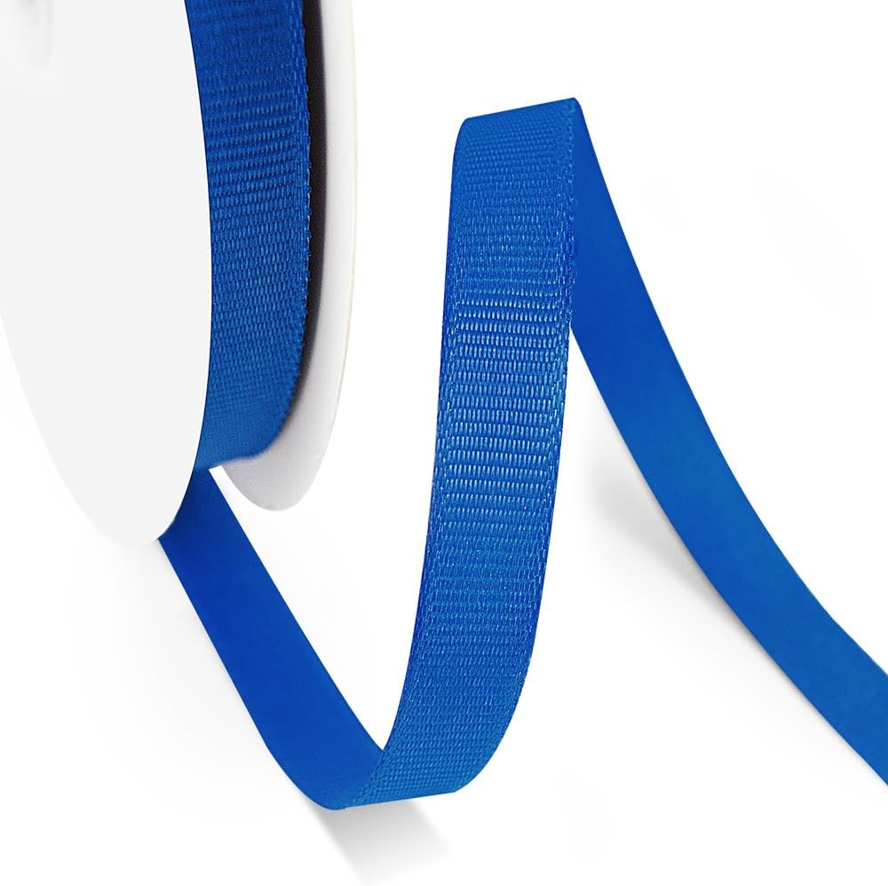 3/8" X 50 Yards Royal Blue Grosgrain Ribbon, Premium Grosgrain Ribbon for Sewing, Gift Wrapping, Bow Making, Wedding Decor, Wrapping and More (Royal Blue)
