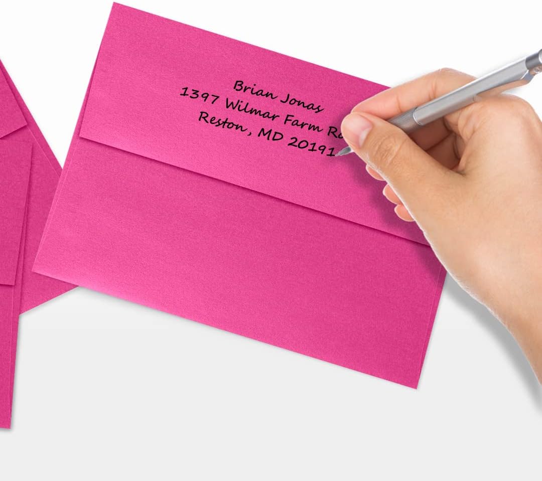 LUXPaper A7 Invitation Envelopes | Peel & Press | 5 1/4" x 7 1/4" | Azalea Metallic | 80lb. Text | 250 Qty
