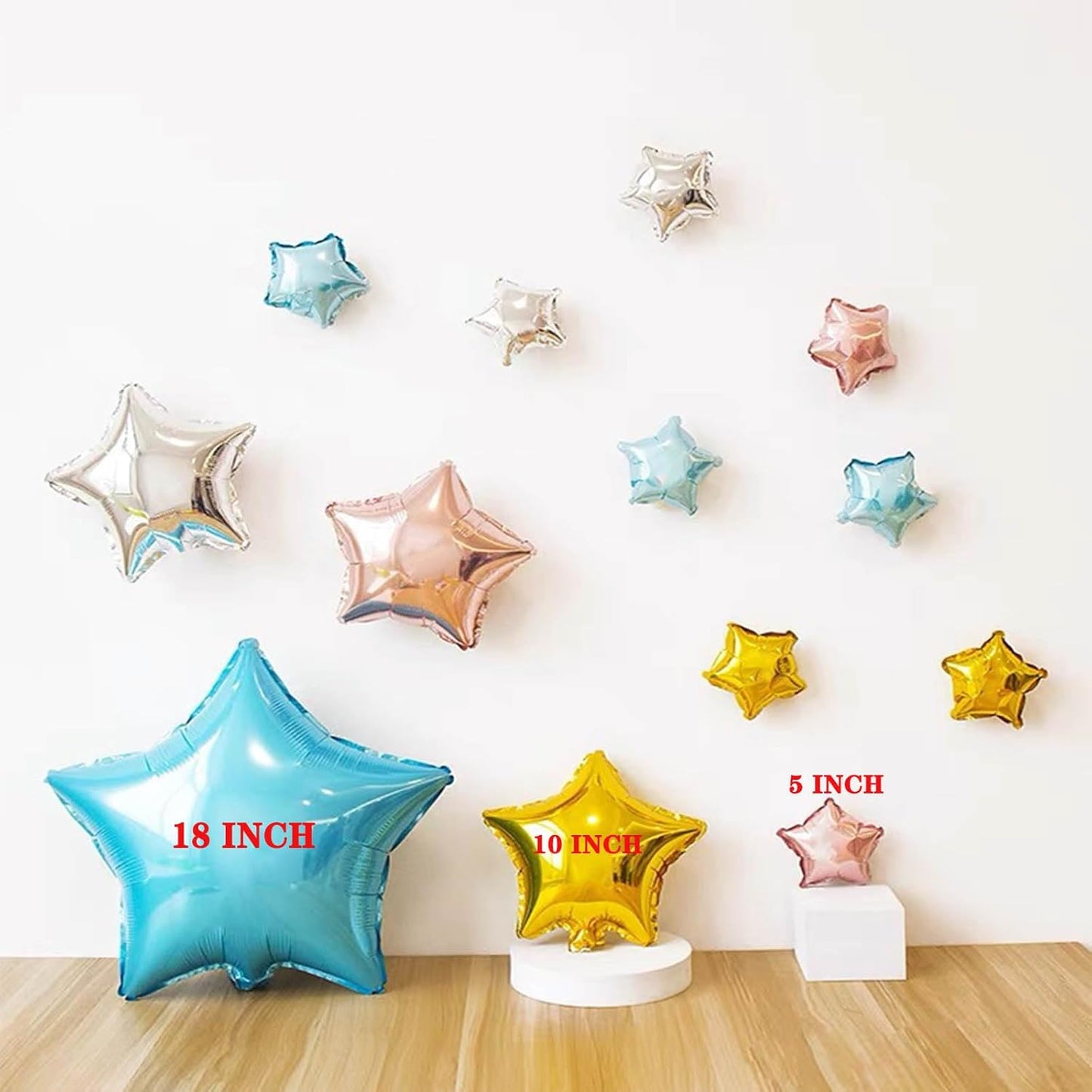 50 Pieces 10" Gold Foil Star Balloons for Party Decorations