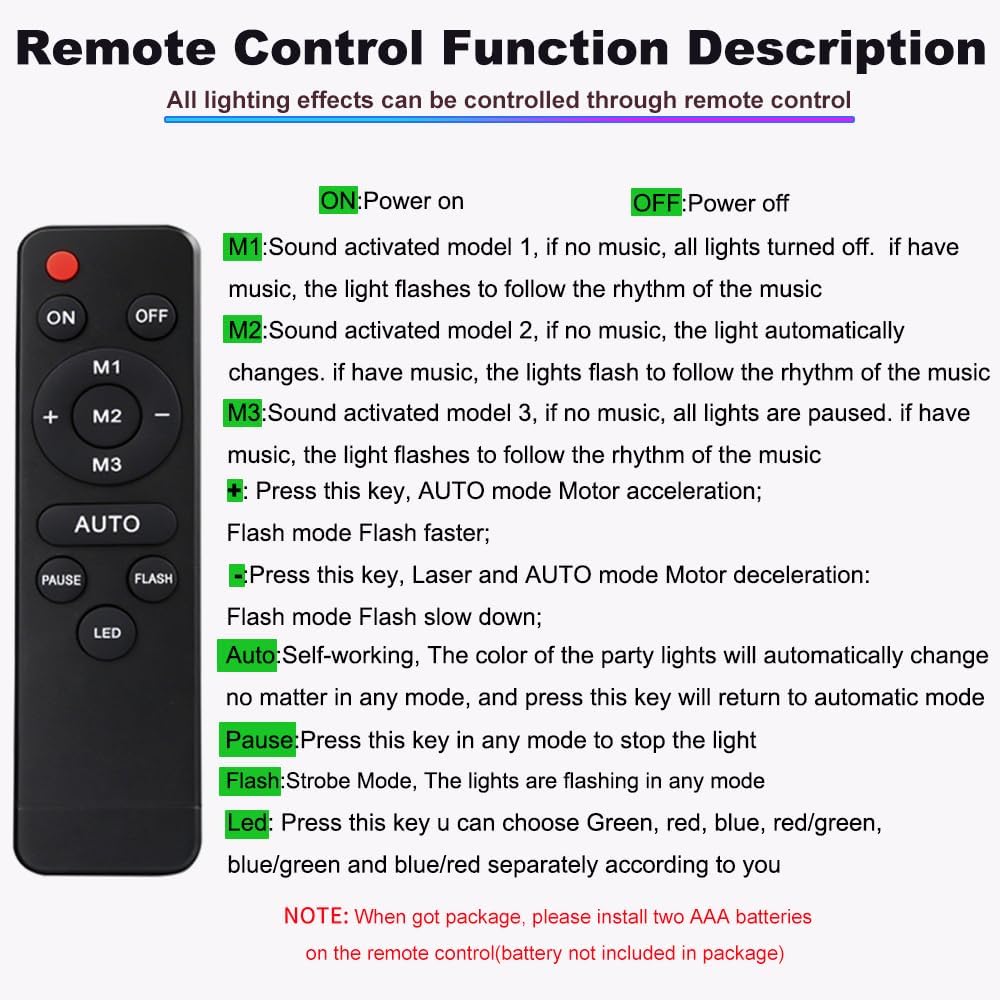 Disco Ball Party Lights Indoor Outdoor, Dj Lights Disco Ball Decor Party Strobe Light for Parties 3 Disco Balls Sound Activated with Remote Control Disco Light for Christams Halloween KTV Club Party