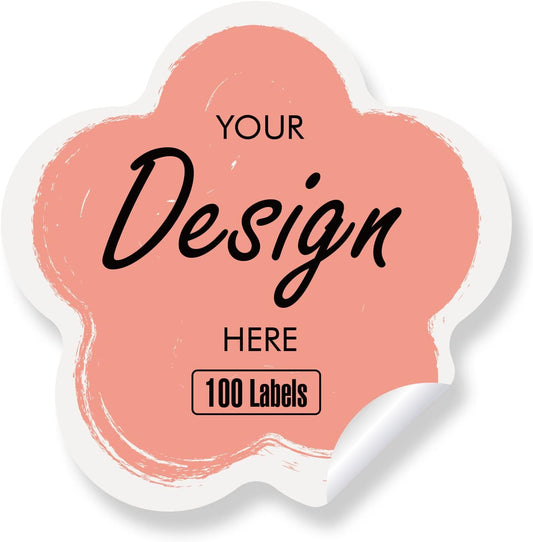 Custom Stickers Personalized Labels - Customized Stickers with Any Design Image Logo Text,Custom Thank You Label Stickers,Custom Stickers for Business Logo,100 Labels (Flower,2.5"x2.5")