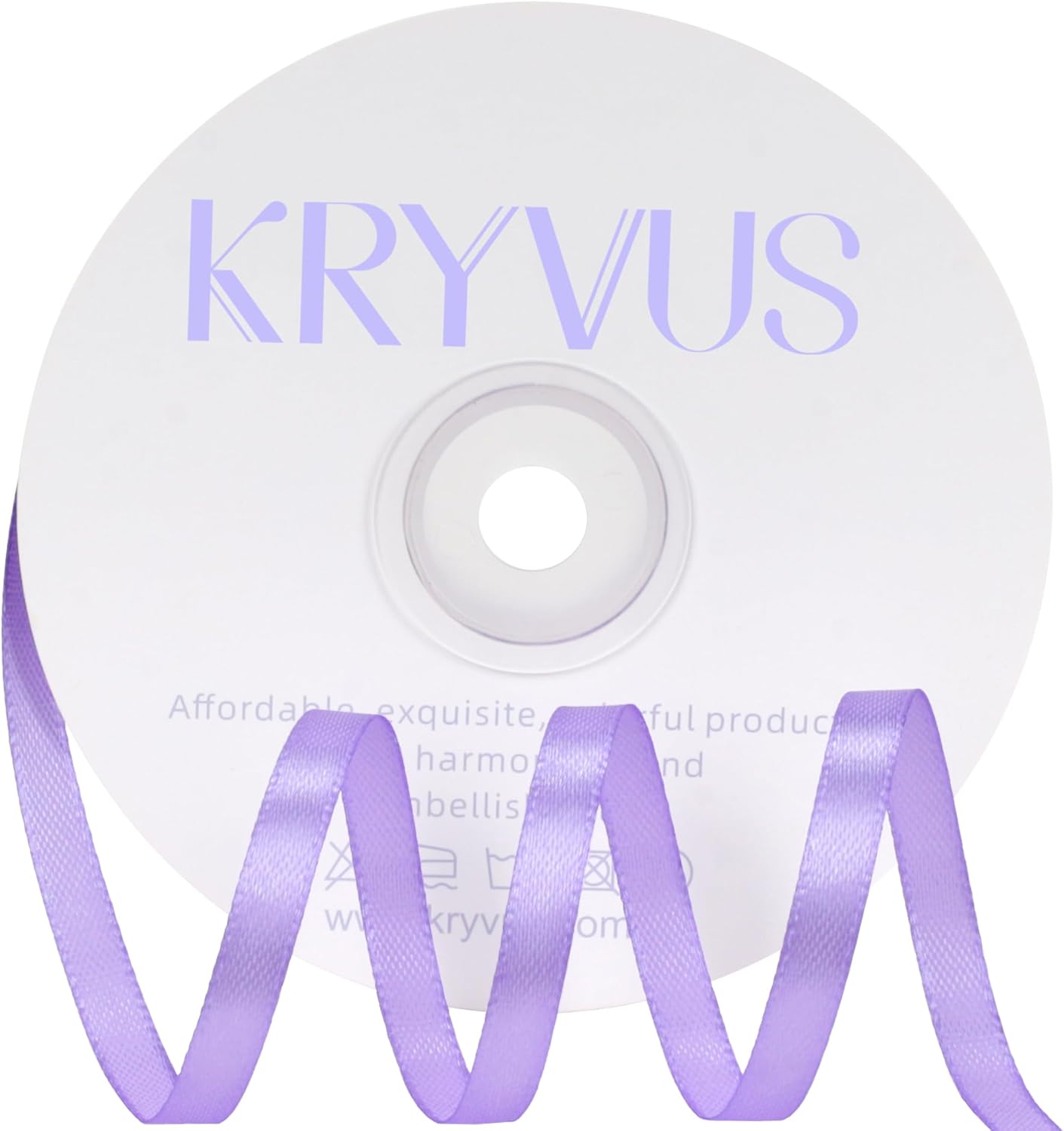 Light Purple Satin Ribbon 1/4 inch X Continuous 50 Yards, Single Face Polyester Ribbon Perfect for Gift Wrapping, Flower Bouquet, Wedding Decor, Crafts, Bow Making, Sewing and More