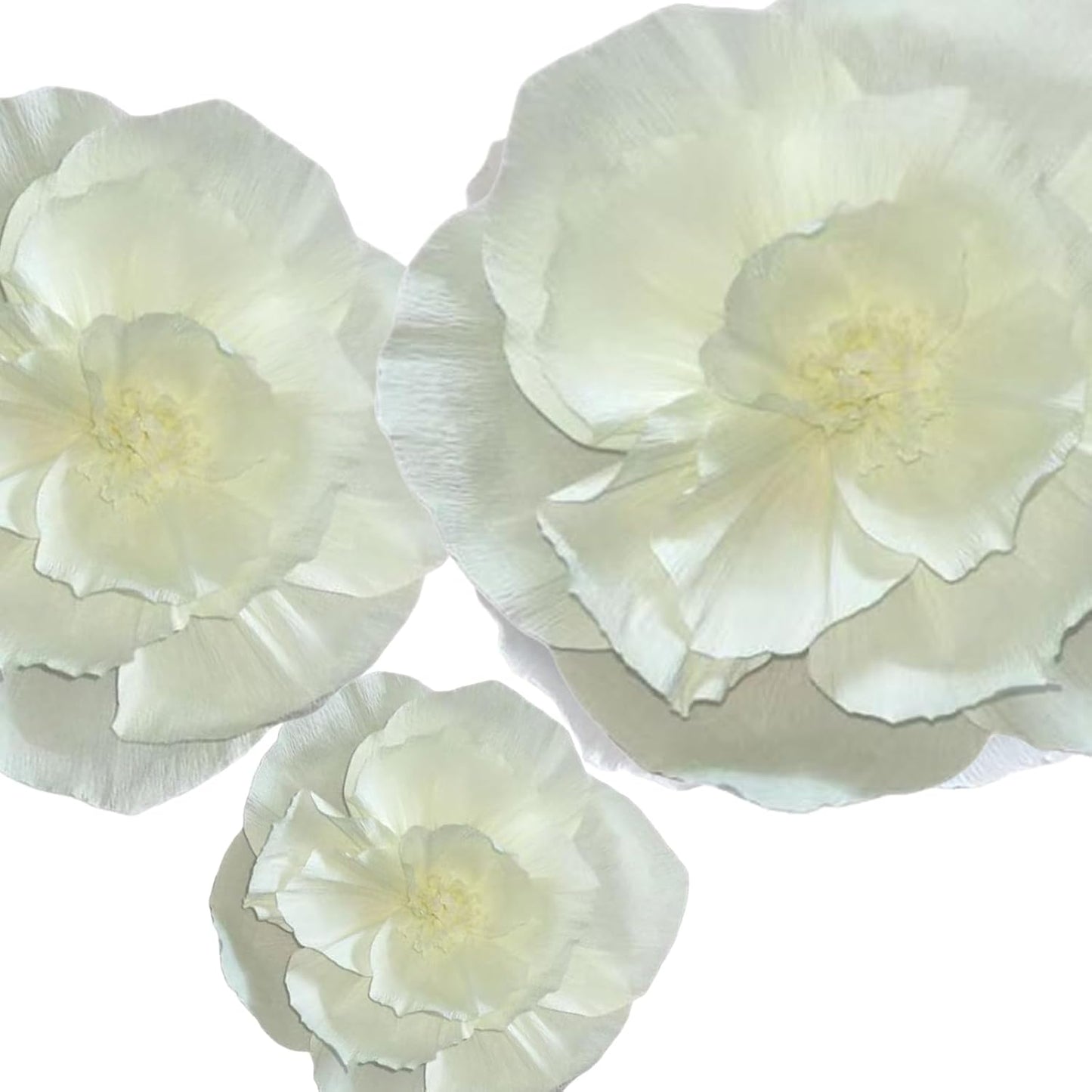 BRT Bearingshui Crepe Paper Flowers Decoration for Wall Total 9 Pcs, Artificial Flowers for Wedding Decor,Flower Backdrop Decor, Baby Bridal Shower Birthday Party, Beige 3D Wall Flowers Decor