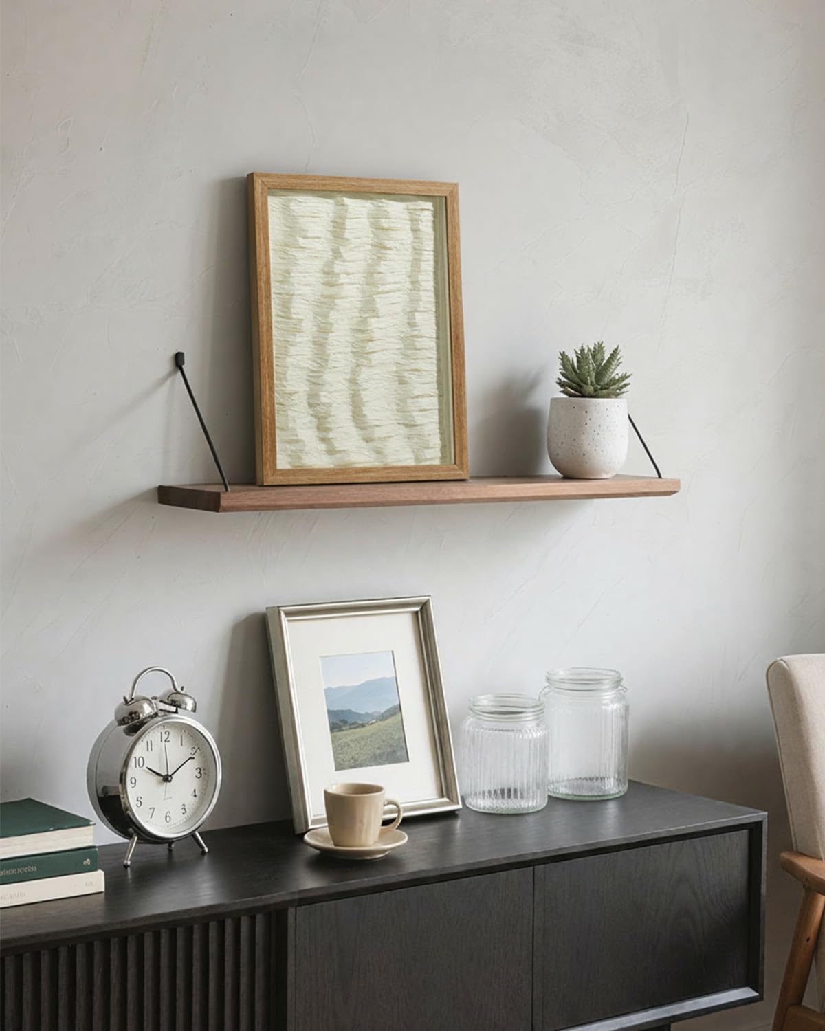 VIYYIEA Framed 3D Textured Wall Art, Handmade Paper Artwork,12x16inch, Modern Minimalist Neutral Beige Decor for Living Room Bedroom Shelf, Wave Abstract Picture