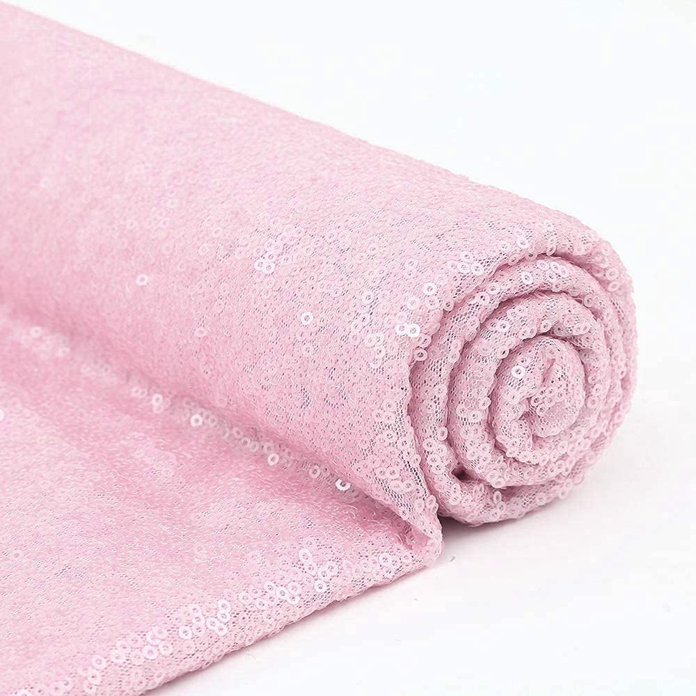 Pink Sequin Backdrop Curtains 2 Panels 4FTx8FT Glitter Pink Photo Backdrop Drapes Party Wedding Baby Shower Curtain Sparkle Photography Background