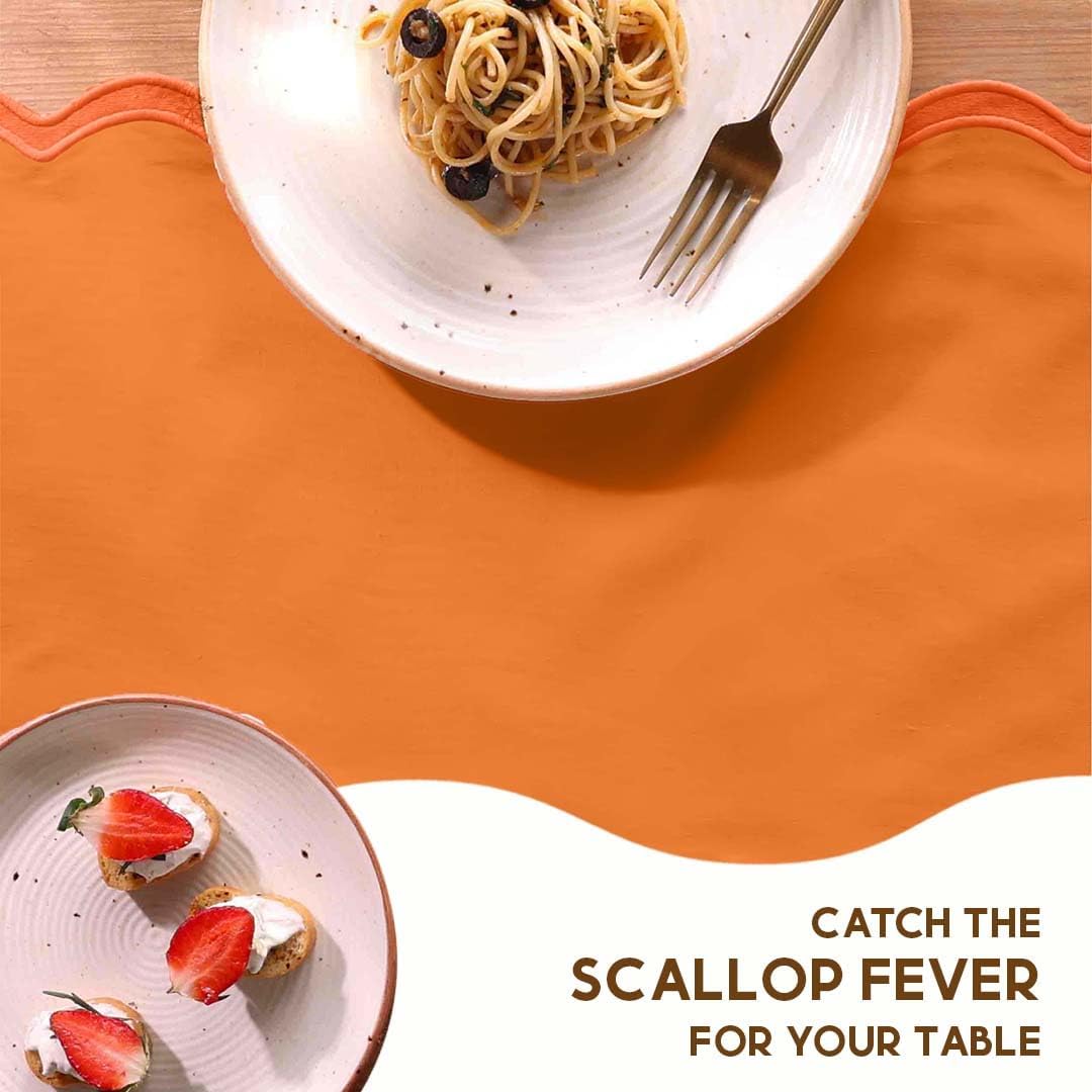 Folkulture Table Runners | Fall Table Runner 108 inches Long | 100% Cotton Table Runner for Fall Decor or Boho Decor | Orange Table Runners for Dining Room | Thanksgiving Decorations for Home