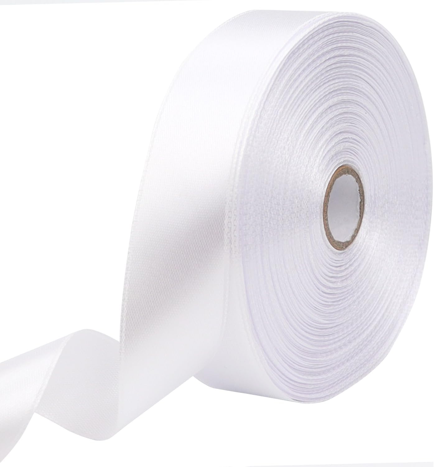 White Solid Satin Ribbon 1 Inch 50 Yards Solid Polyester Fabric Ribbon for Gift Wrapping Wedding Christmas Baby Shower Birthday Party Decoration Handmade Immortal Flower Craft