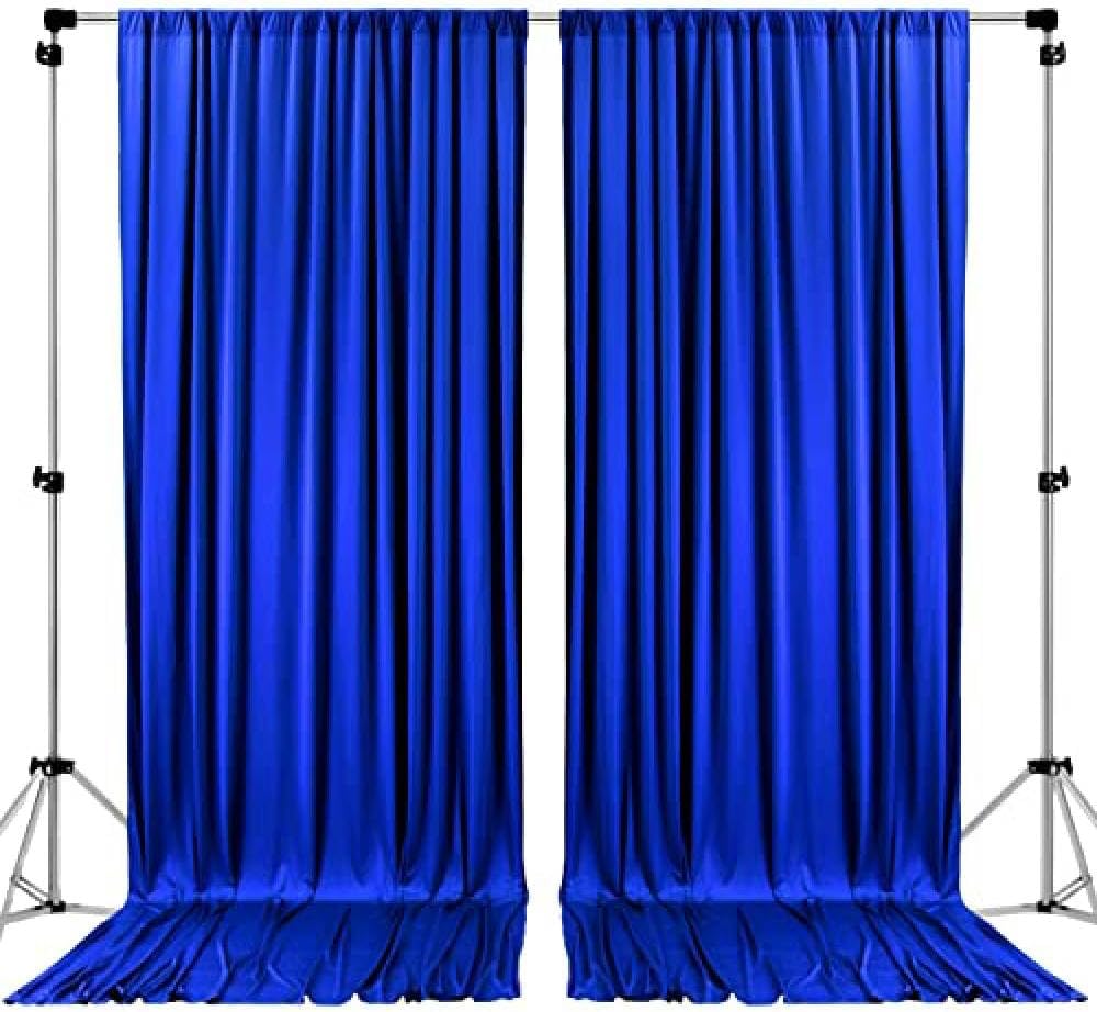 AK TRADING CO. 10 feet x 10 feet Polyester Backdrop Drapes Curtains Panels with Rod Pockets - Wedding Ceremony Party Home Window Decorations - Royal Blue (DRAPE-5x10-ROYAL)